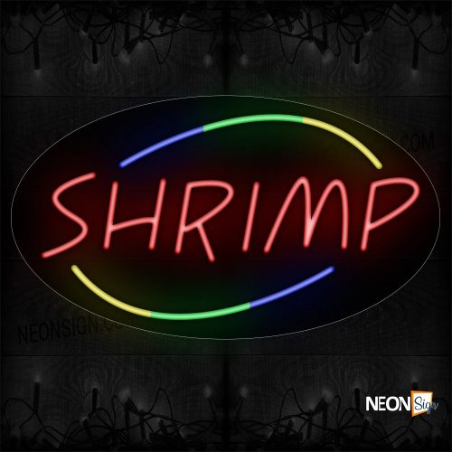 Image of Shrimp With Colored Ellipse Neon Sign