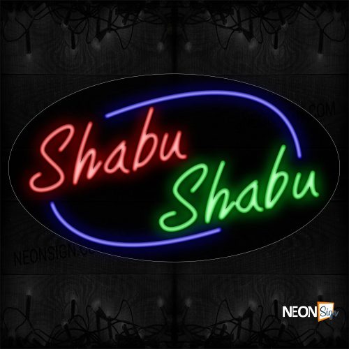 Image of Shabu Shabu With Arc Border Neon Sign