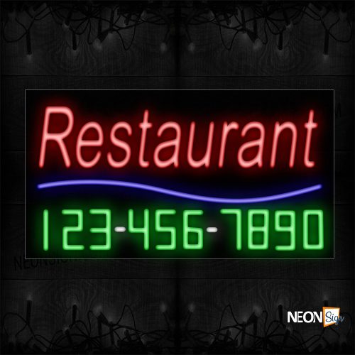 Image of Restaurant With Contact No Neon Sign