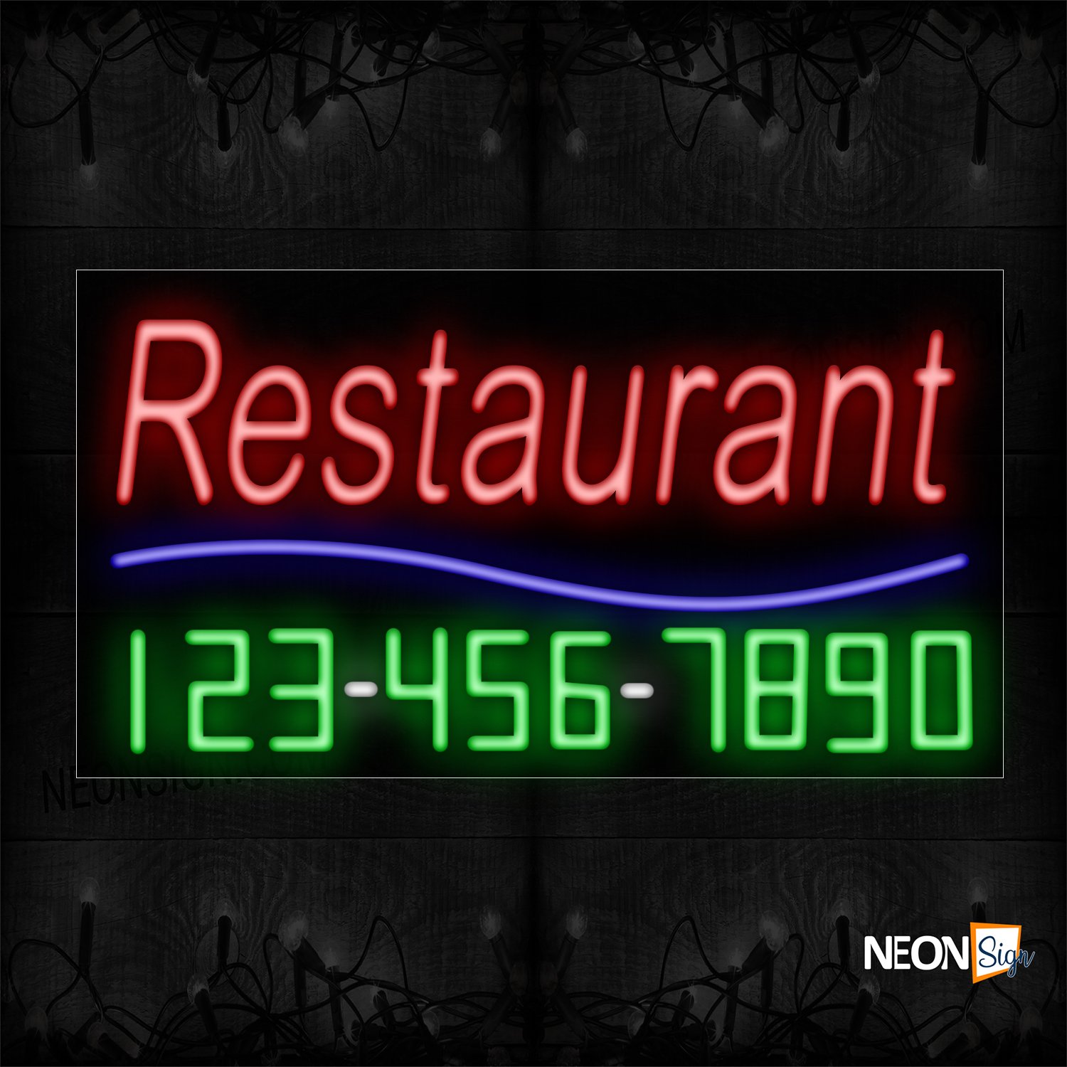 Image of Restaurant With Contact No Neon Sign