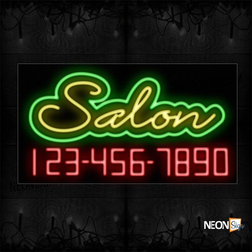 Image of Salon With Contact No Neon Sign
