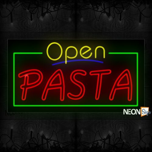 Image of Open Pasta With Border Neon Sign