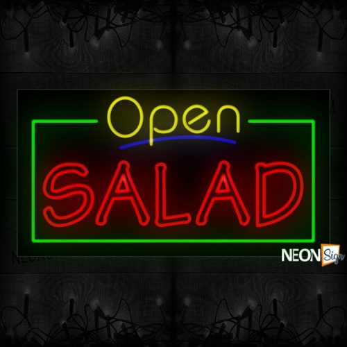 Image of Open Salad With Border Neon Sign
