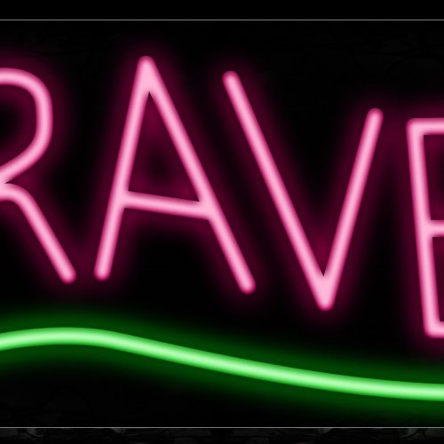 Image of Travel In Pink With Green Line Neon Sign