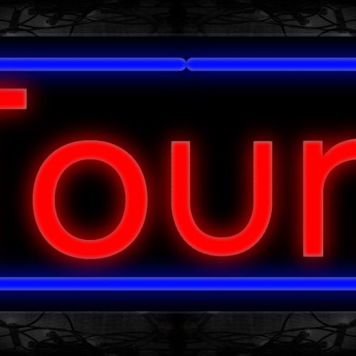 Image of Tours In Red With Blue Border Neon Sign