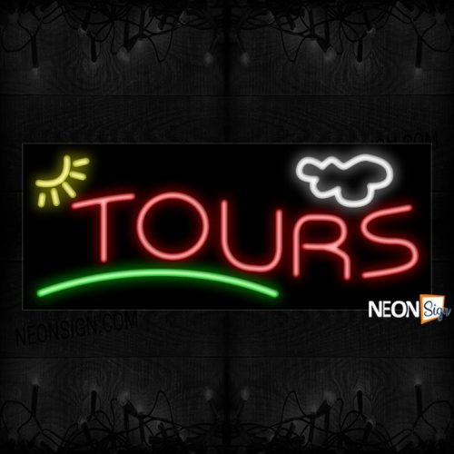 Image of Tours In Red With Green Line Neon Sign