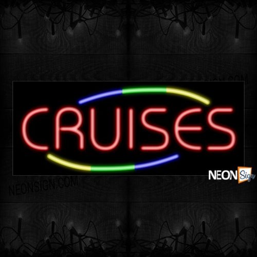 Image of Cruises In Red With Colorful Arc Border Neon Sign