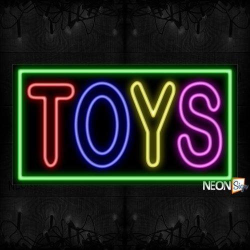 Image of Double Stroke Toys With Green Border Neon Sign