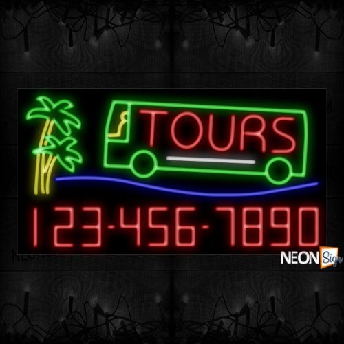 Image of Tours With Bus And Contact No Neon Sign