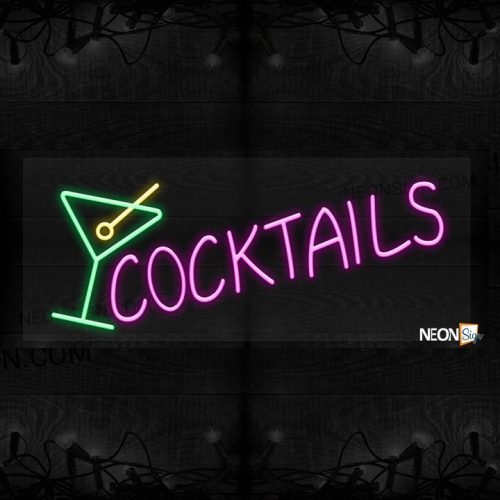 Image of Cocktails with wine glass logo LED Flex