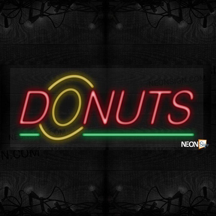Image of Donuts in red and green line LED Flex