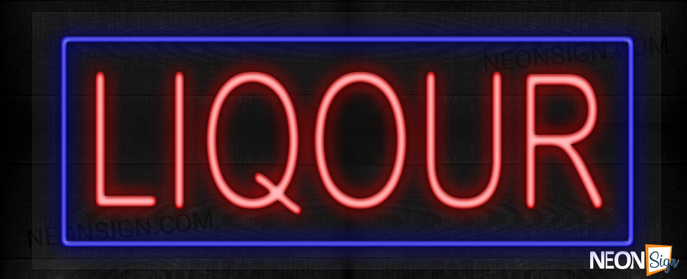 Image of Liquor in red with blue border LED Flex