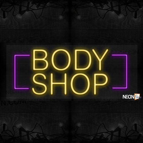 Image of Body shop with pink border LED Flex