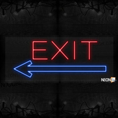 Image of Exit with blue arrow LED Flex