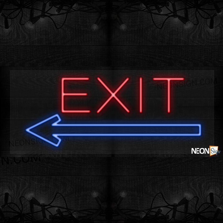 Image of Exit with blue arrow LED Flex