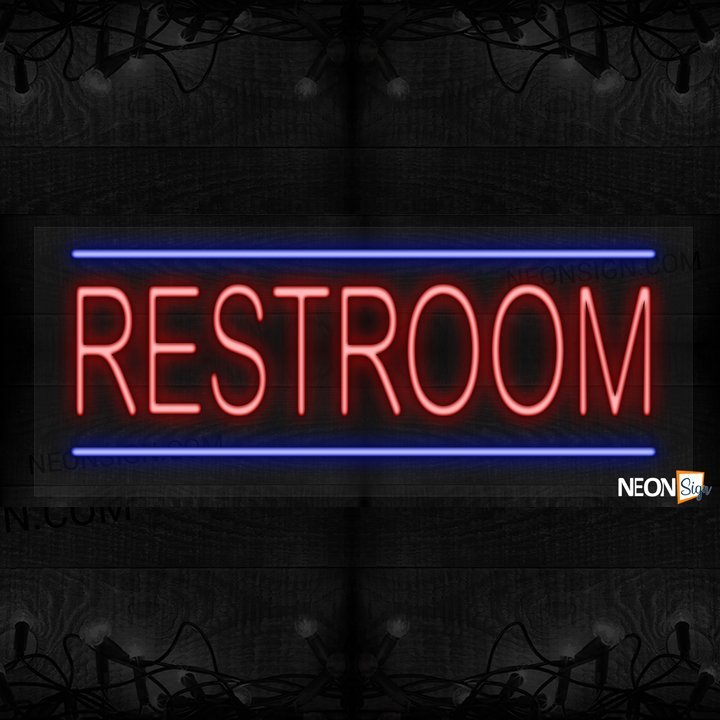 Image of Restrooms with blue lines LED Flex