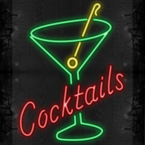 Image of Cocktails and glass wine LED Flex