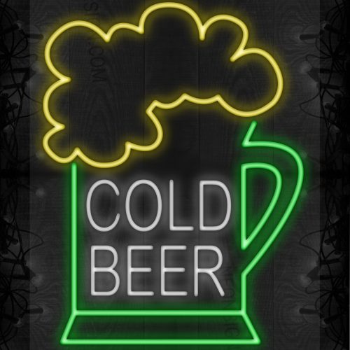 Image of Cold Beer in white inside mug logo LED Flex