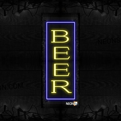 Image of Beer with blue border LED Flex (Vertical sign)