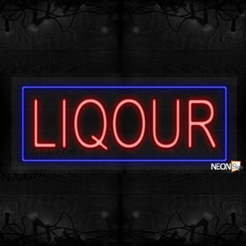 Image of Liquor with blue border LED Flex (Vertical sign)