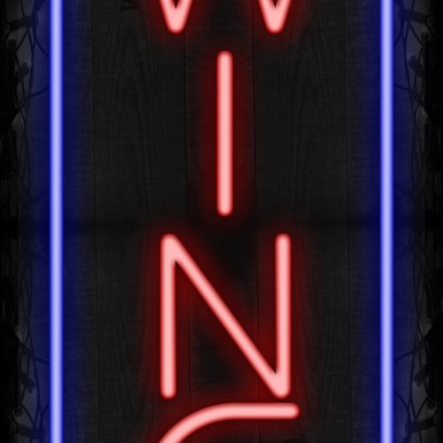 Image of Wine with blue border LED Flex (Vertical)