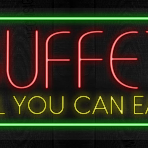 Image of Buffet All you can eat with green border LED Flex