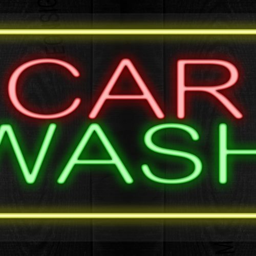 Image of Car Wash with yellow border LED Flex