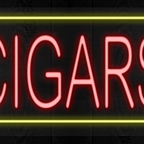 Image of Cigars with yellow border LED Sign