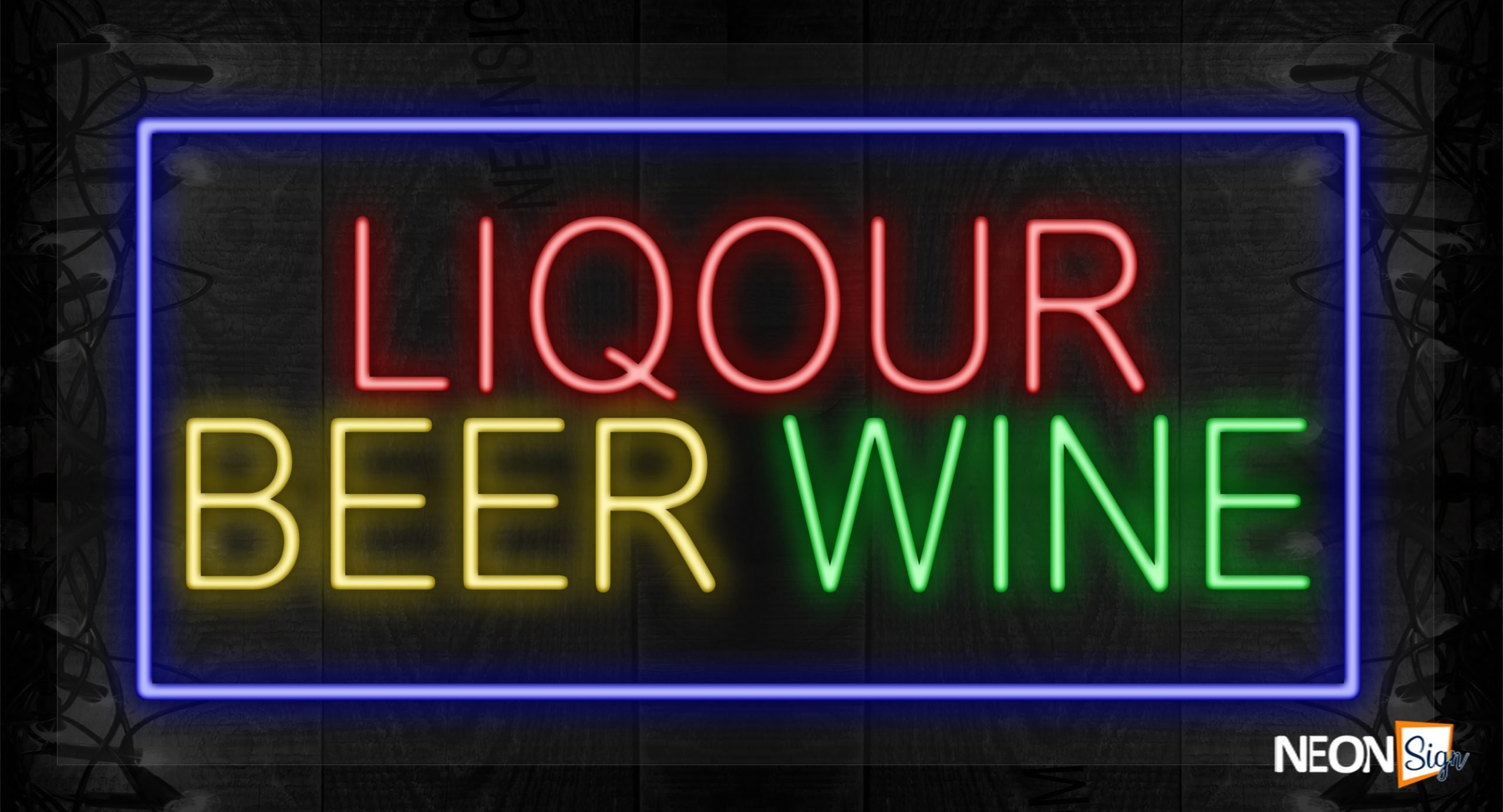 Image of Liquor beer wine with blue border LED Flex