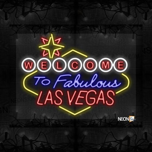 Image of Welcome To Fabulous Las Vegas with logo and yellow border LED Flex