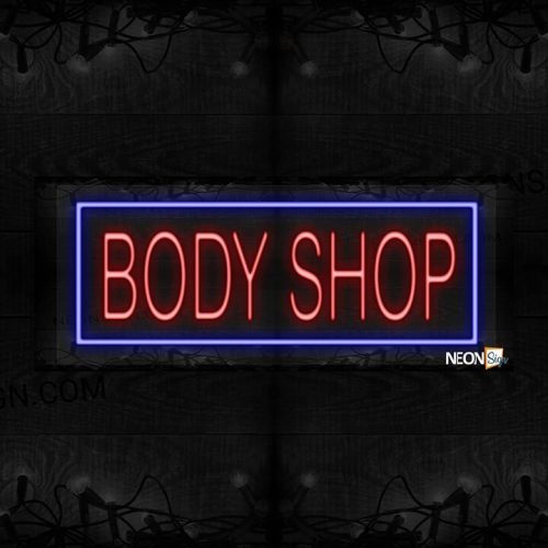 Image of Body Shop with blue border LED Flex