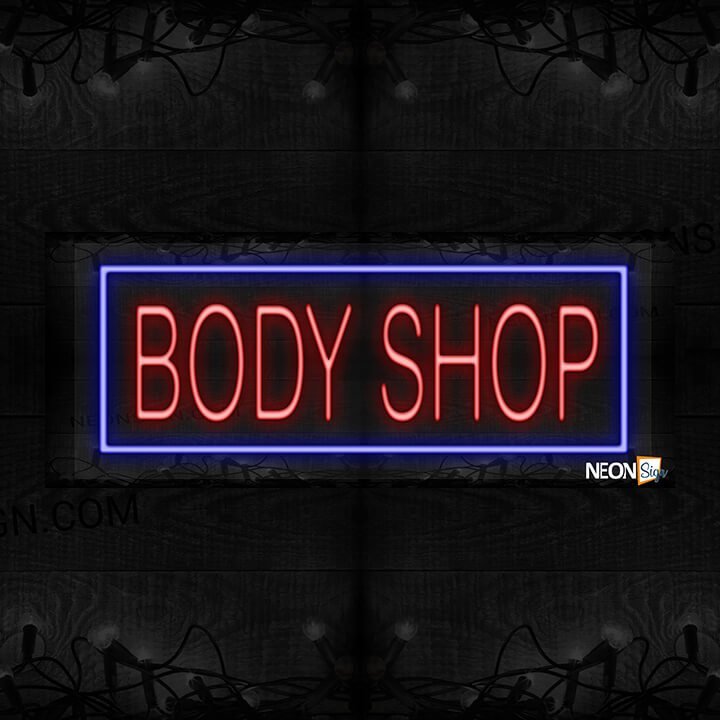 Image of Body Shop with blue border LED Flex