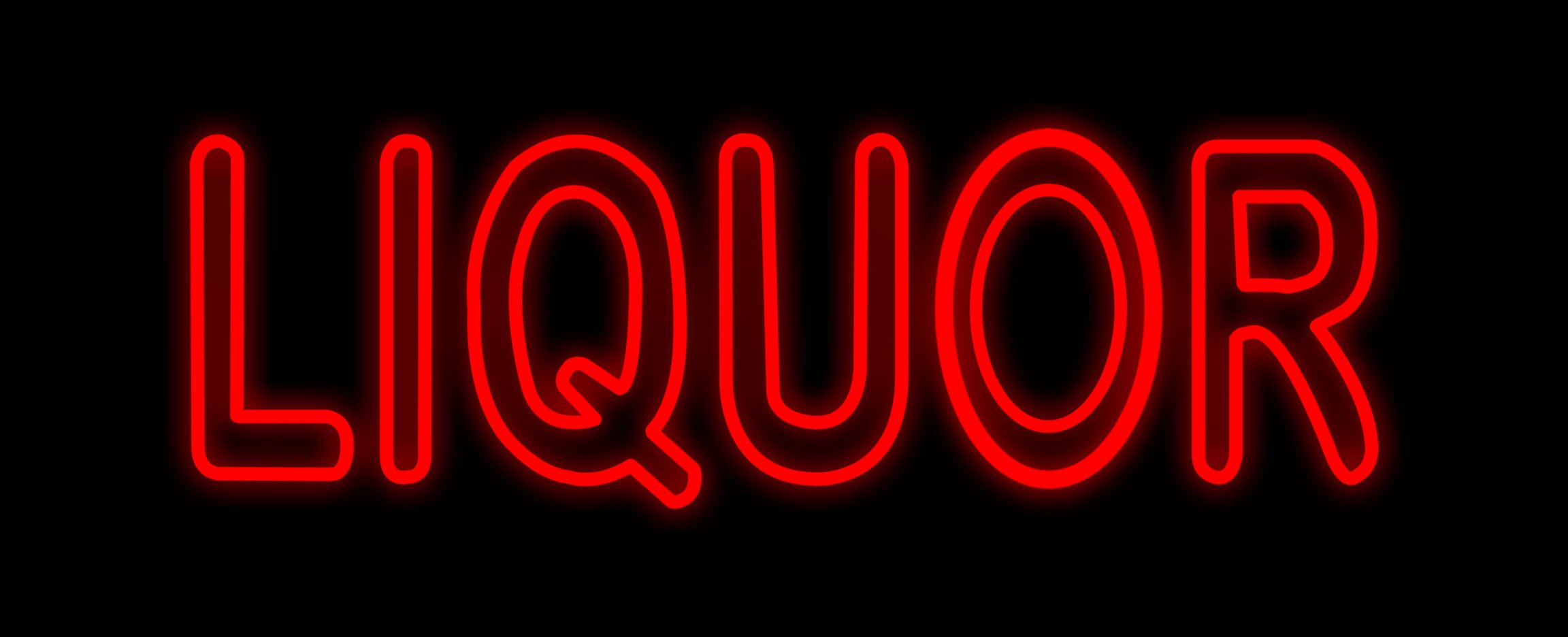 Image of Liquor double stroke in red LED Flex