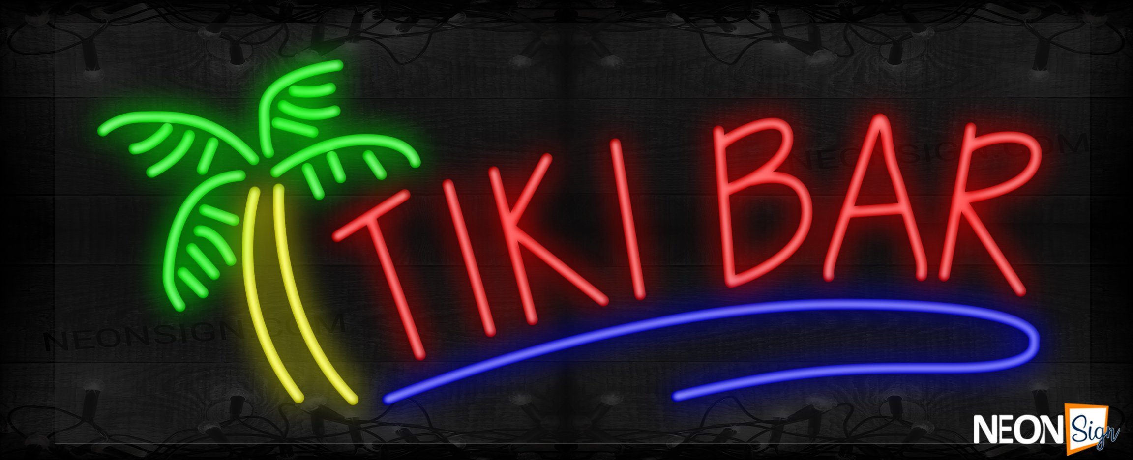 Image of Tiki Bar with Palm Tree LED Flex