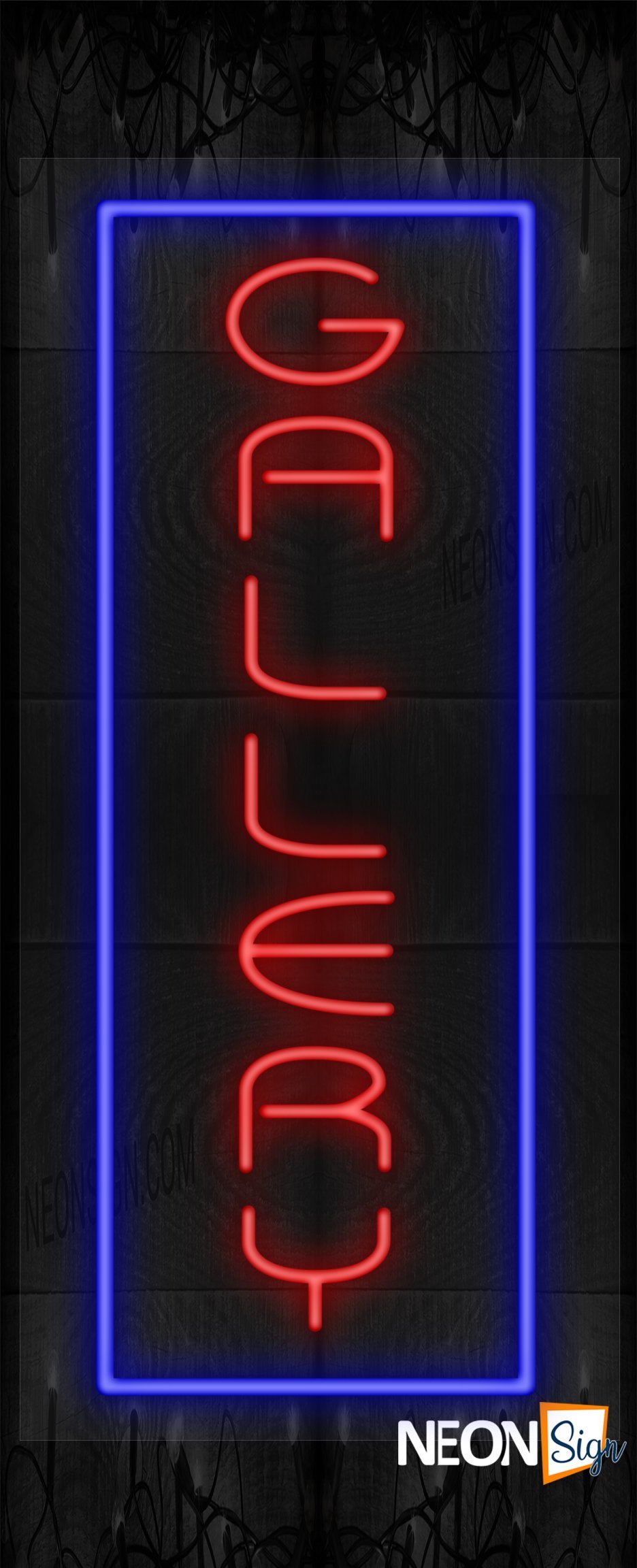 Image of Vertical Gallery with Blue Parallel Lines LED Flex