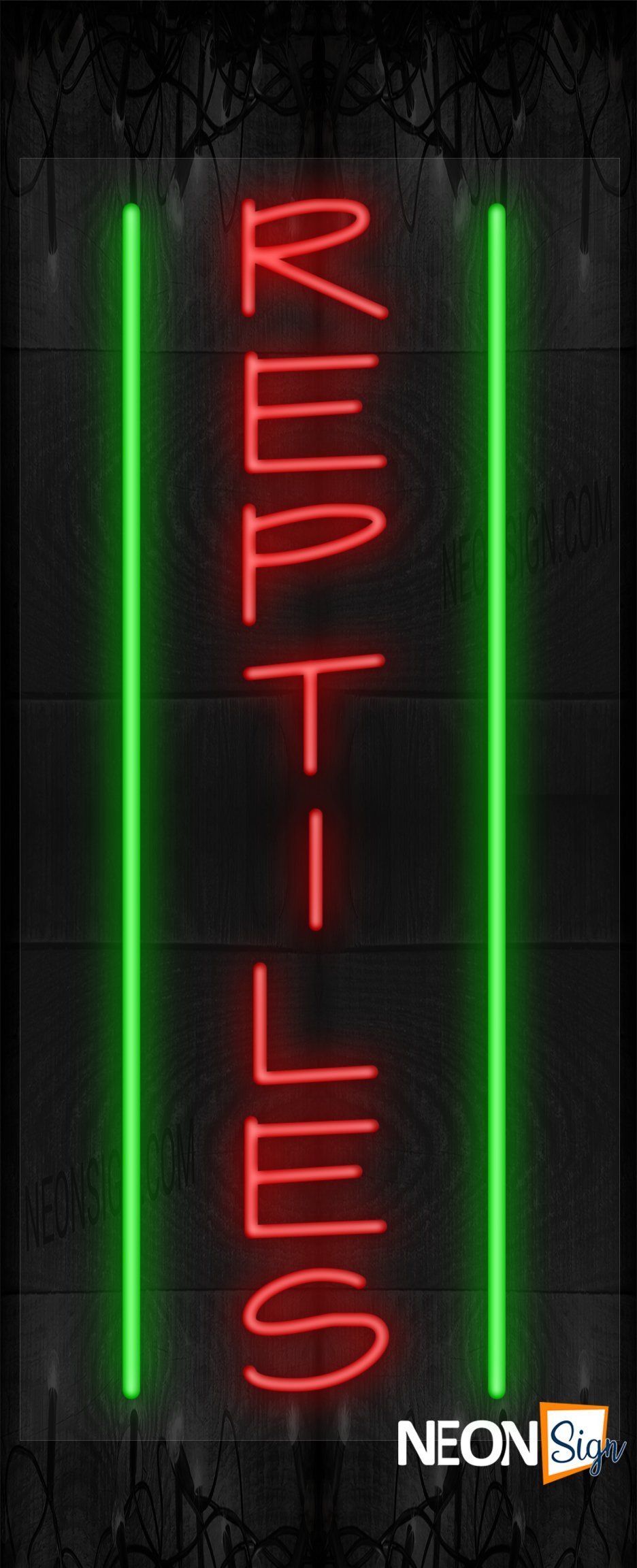 Image of Vertical Reptiles with Green Parallel Lines