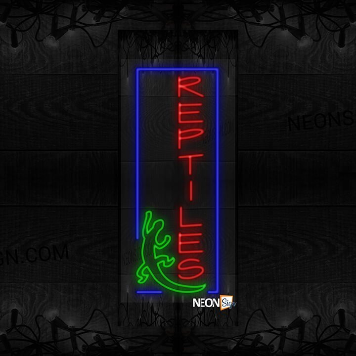 Image of Vertical Reptiles with Blue Border and Lizard LED Flex
