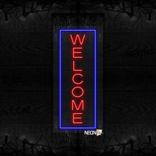 Image of Vertical Welcome with Blue Border LED Flex