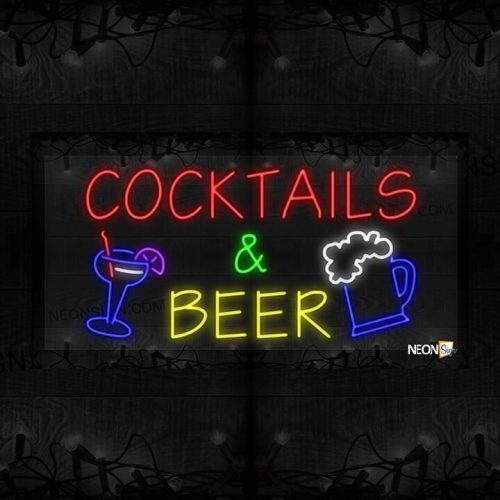 Image of Cocktails and Beer with Cocktail Glass and Beer Mug LED Flex
