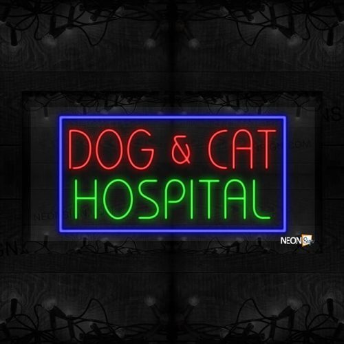 Image of Dog & Cat Hospital in Blue Border LED Flex