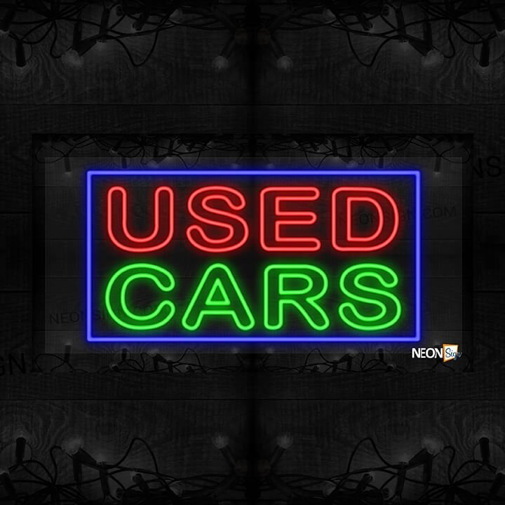 Image of Used Cars Bold with Blue Border LED Flex