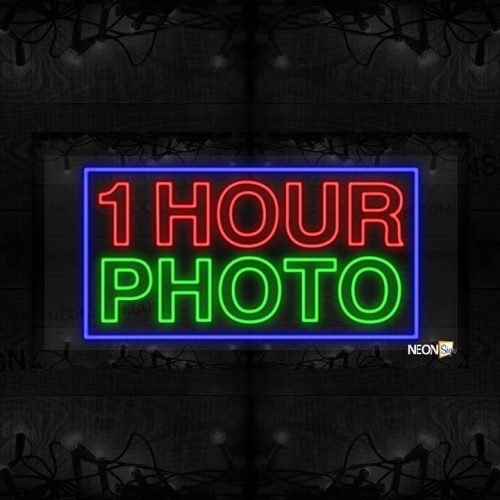 Image of 1 Hour Photo with Blue Border LED Flex