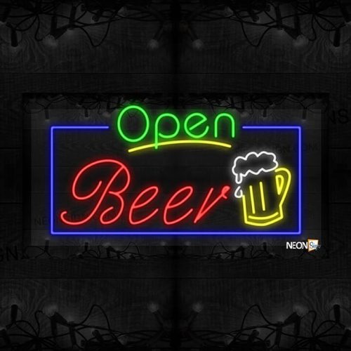 Image of Open Beer with a Mug of Beer with Blue Border LED Flex