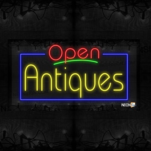 Image of Open Antiques with Blue Border LED Flex
