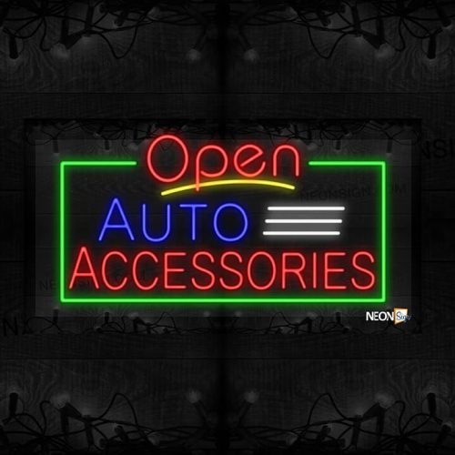 Image of Open Auto Accessories with Three Lines in Green Border LED Flex