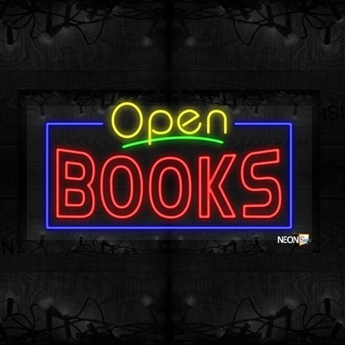 Image of Open Books (Double Stroke) with Blue Border LED Flex