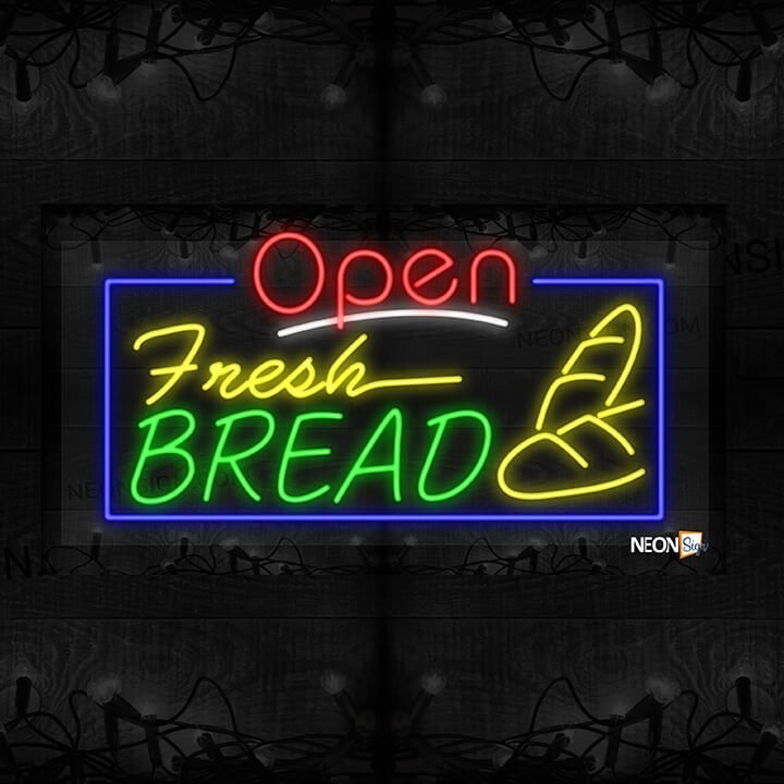 Image of Open Fresh bread with Image and Blue Border LED Flex