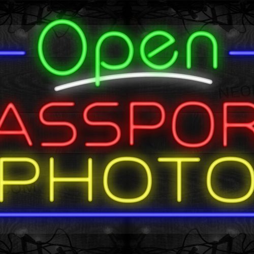 Image of Open Passport Photo with Blue Border LED Flex SIgn