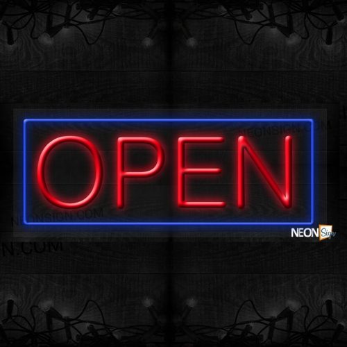 Open in red with blue border LED Flex