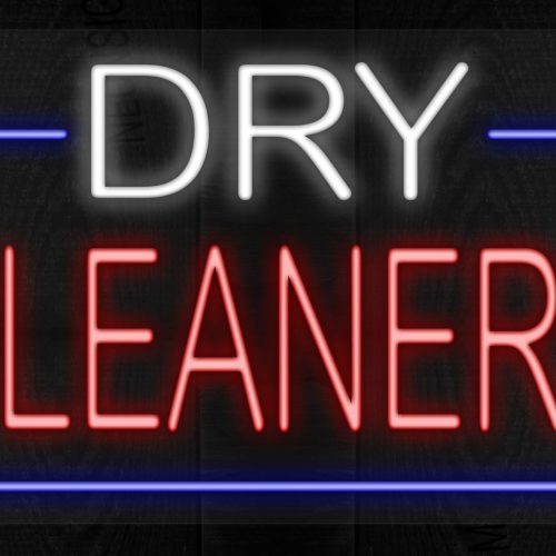 Image of Dry Cleaners with blue border LED Flex